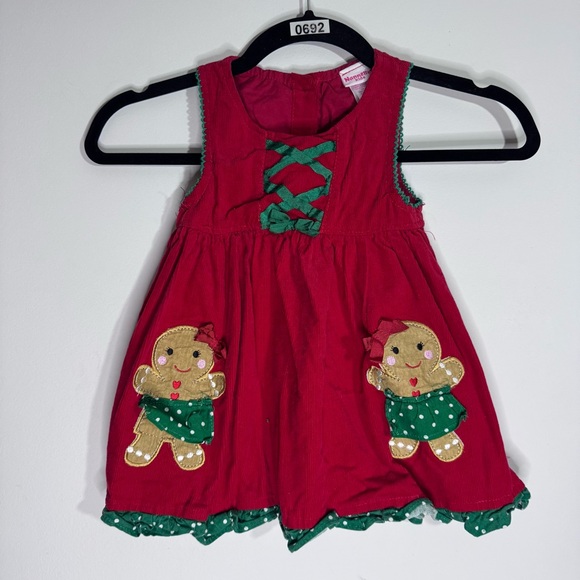 Nannette Other - Nannette Kids 3T Red Corduroy Gingerbread Christmas Dress Holiday Party